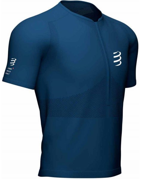Compressport TRAIL HALF-ZIP FITTED SS TOP Férfi futómez, sötétkék, méret