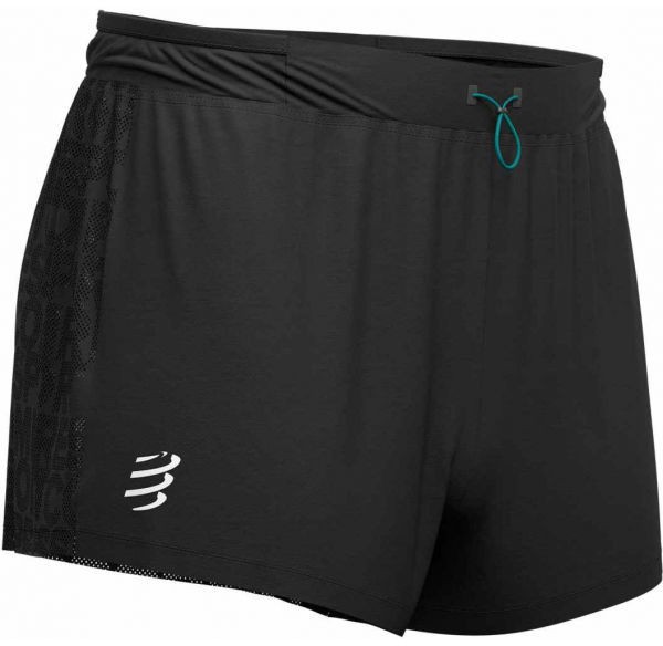 Compressport RACING SPLIT SHORT Férfi futó rövidnadrág, fekete, méret