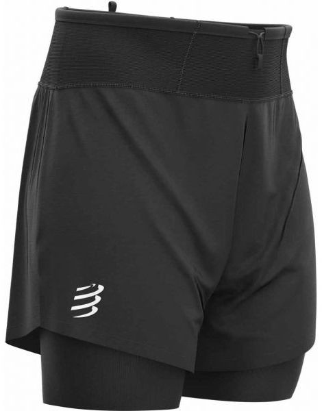 Compressport TRAIL 2-in-1 SHORT Férfi kompressziós futóshort, fekete, méret