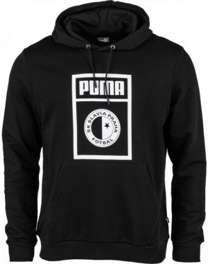 Puma SLAVIA PRAGUE GRAPHIC HOODY Férfi pulóver, fekete, méret galéria