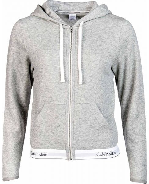 Calvin Klein TOP HOODIE FULL ZIP szürke XS - Női pulóver