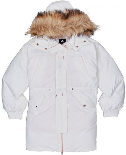 Converse WOMENS DOWN PARKA Női téli anorák, fehér, méret
