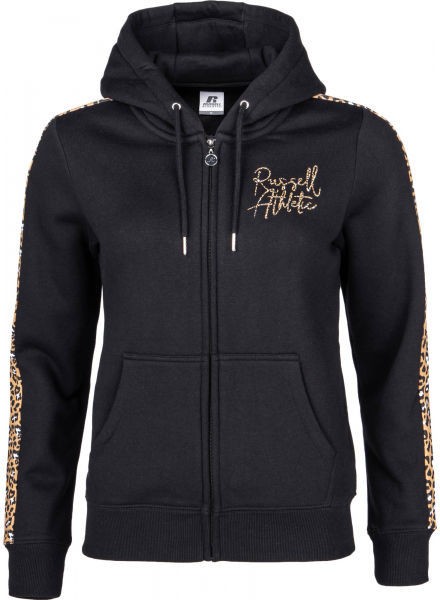 Russell Athletic PRINTED HOODY SWEATSHIRT Női pulóver, fekete, méret