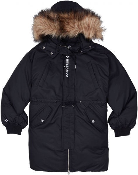 Converse WOMENS DOWN PARKA Női téli anorák, fekete, veľkosť S