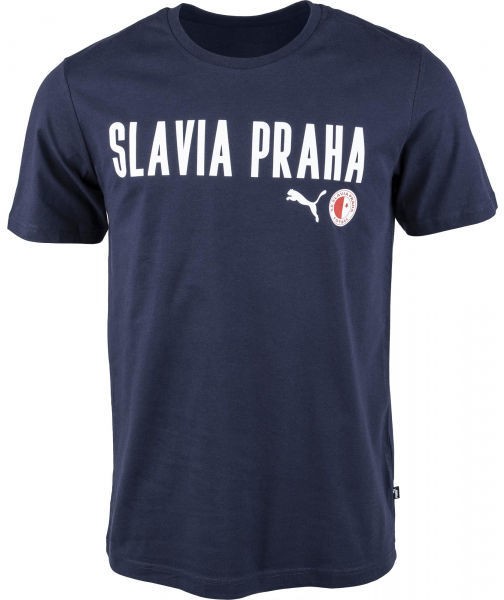Puma Slavia Prague Graphic Tee DBLU Férfi póló, sötétkék, méret