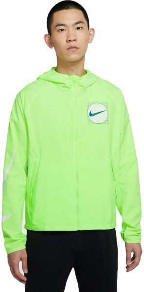 Nike ESSNTL JKT WR GX M Férfi futódzseki, fényvisszaverő neon, méret