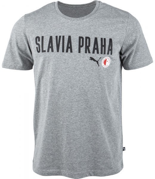 Puma Slavia Prague Graphic Tee DBLU Férfi póló, szürke, méret