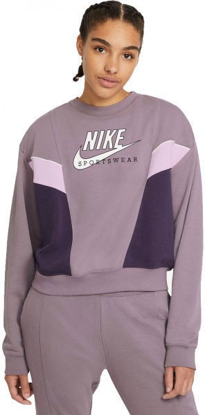 Nike NSW HERITAGE CREW FLC W Női pulóver, lila, méret