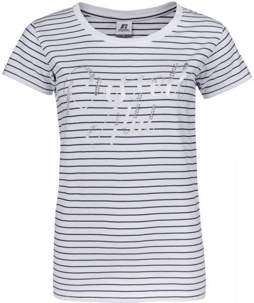 Russell Athletic SL STRIPED S/S TEE Női póló, fehér, veľkosť M