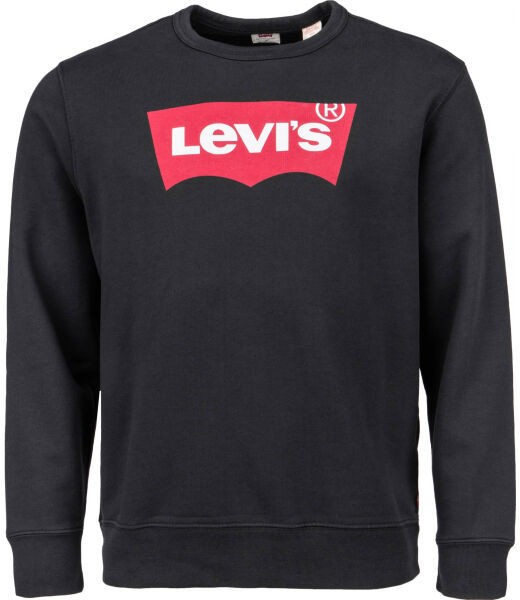 Levi's® GRAPHIC CREW B LOGO SSNL CREW MINERAL BL Férfi pulóver, fekete, méret