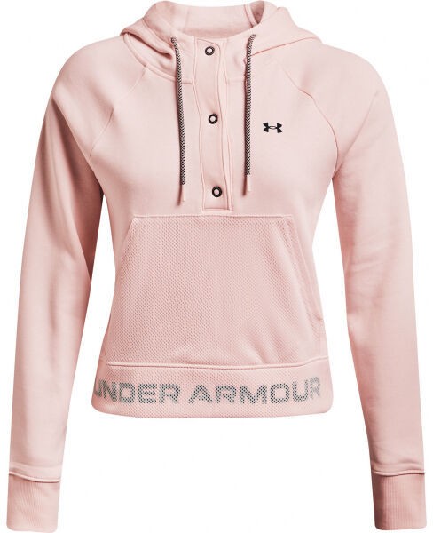 Under Armour RIVAL FLEECE MESH HOODIE Női pulóver, rózsaszín, veľkosť XS