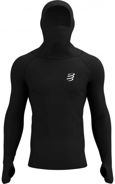 Compressport 3D THERMO ULTRALIGHT RACING HOODIE Férfi funkcionális pulóver, fekete, méret