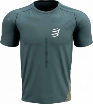 Compressport PERFORMANCE SS TSHIRT M Férfi futófelső, zöld, méret galéria