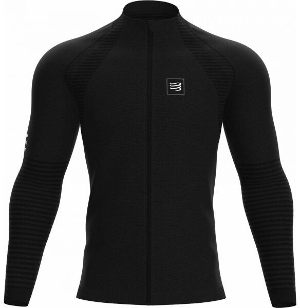 Compressport SEAMLESS ZIP SWEATSHIRT Férfi pulóver, fekete, méret