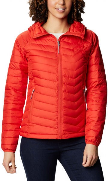 Columbia POWDER LITE HOODED JACKET Női télikabát, piros, méret XS