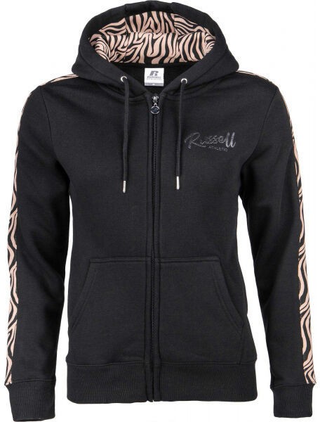 Russell Athletic ZIP THROUGH HOODY Női pulóver, fekete, méret