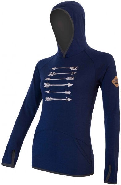 Sensor MERINO UPPER ARROWS Női pulóver, kék, méret