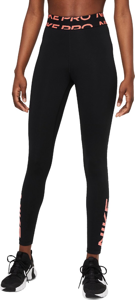 Nike Pro Dri-FIT Women’s Mid-Rise Graphic Leggings Bokavédő - Fekete - L