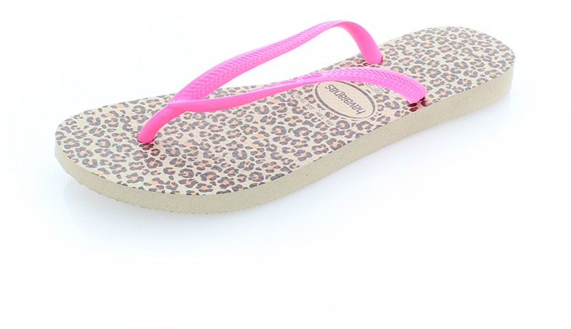 Barna-fukszia leopárd papucs Havaianas Slim Animals