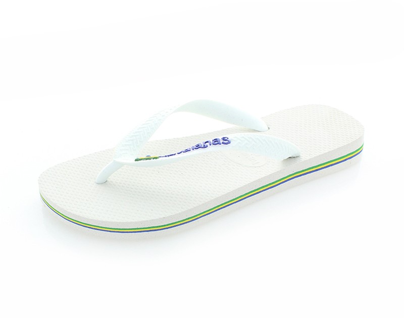 Fehér papucs Havaianas Brasil Logo