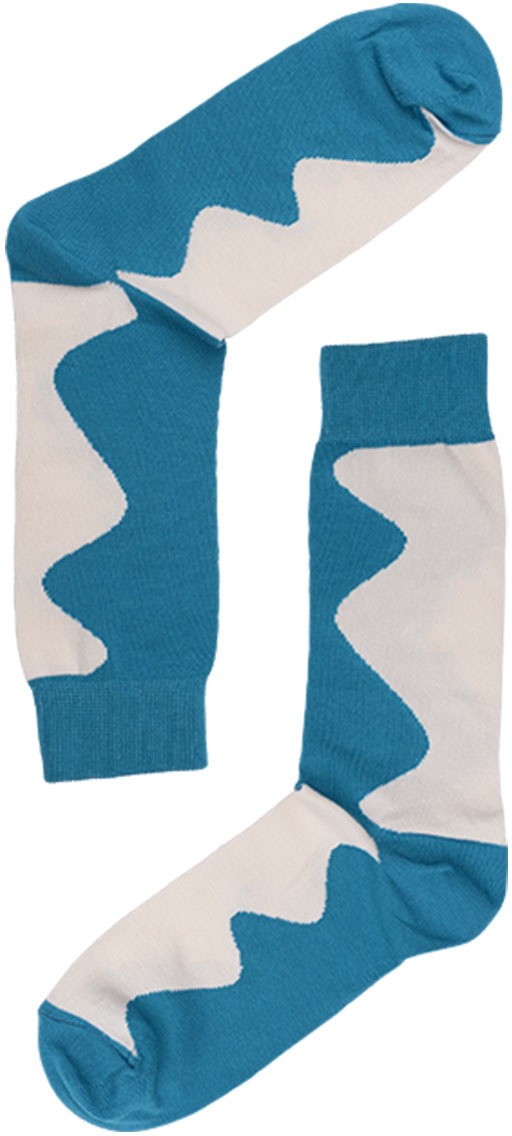 Törtfehér-kék női zokni Your Socks Wave