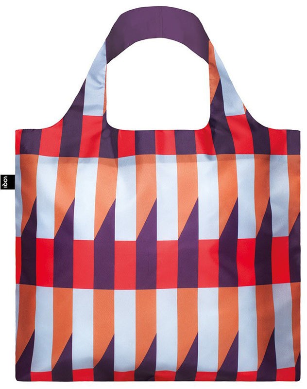 Korall-lila táska Loqi Geometric Stripes