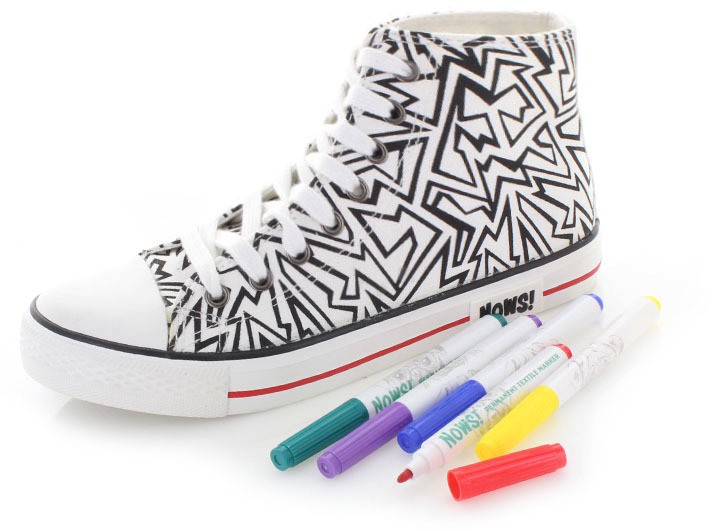 Női fehér színezhető tornacipő Geometric Color Me