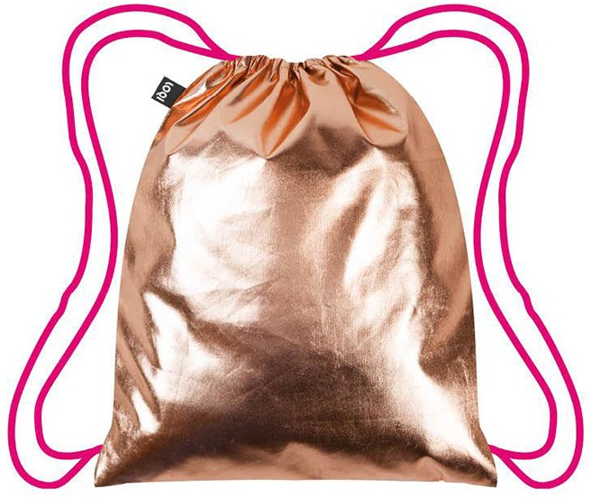 Rózsaszín-arany zsák Loqi Metallic Rose Gold Pink