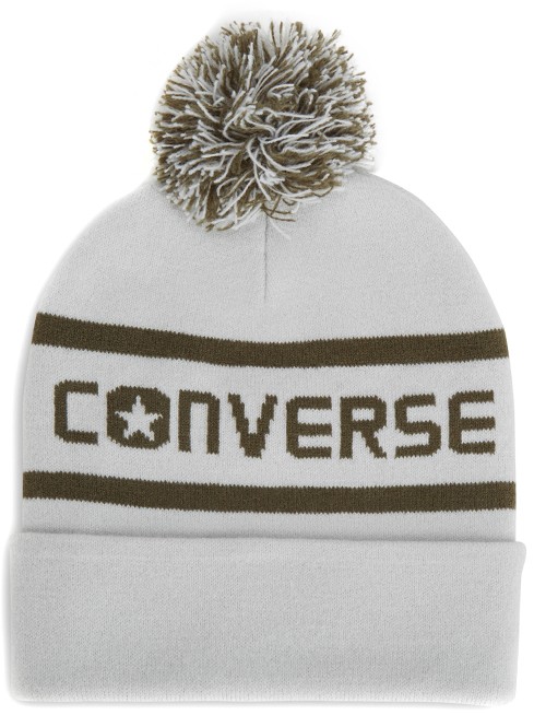 Világosszürke sapka Converse Wordmark Pom Knit