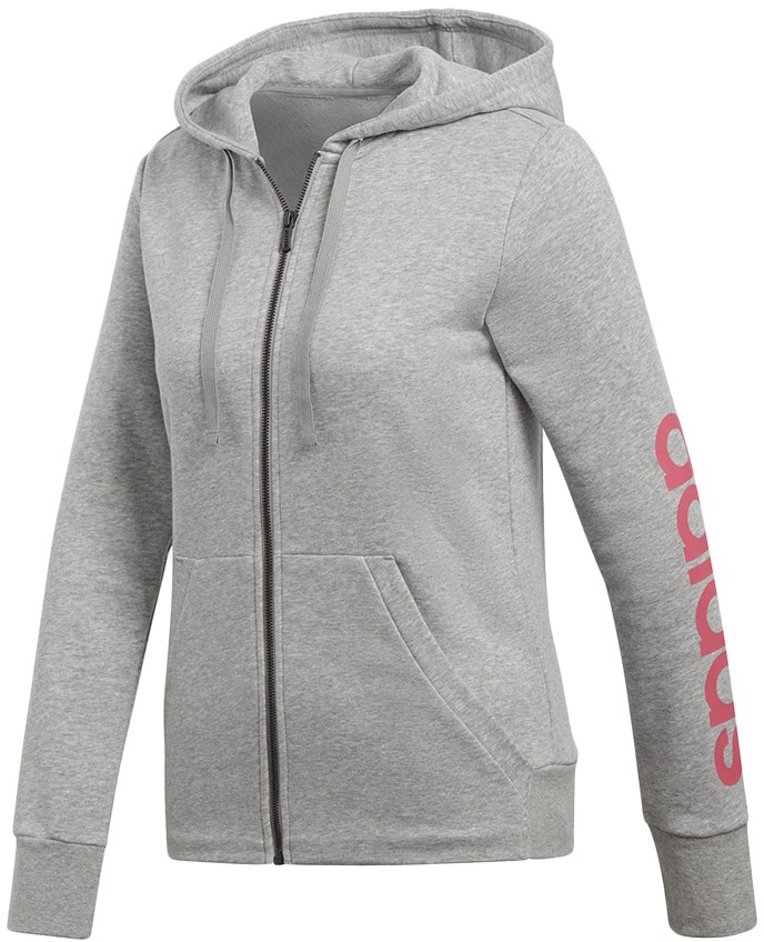 Szürke női melegítőfelső Essentials Linear Full Zip Hoodie