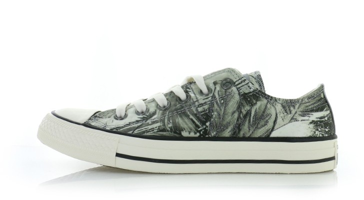 Szürkés-zöld női alacsony szárú tornacipő Chuck Taylor All Star Feather Print