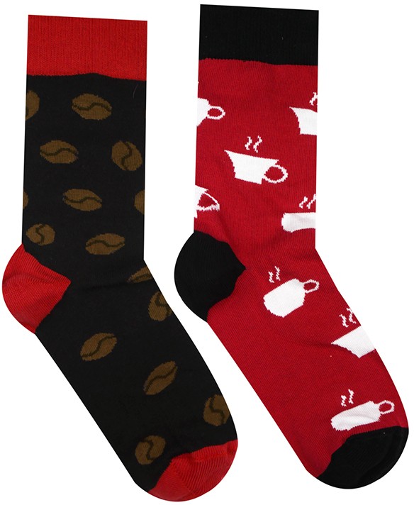 Bordó-fekete zokni Coffee Lover