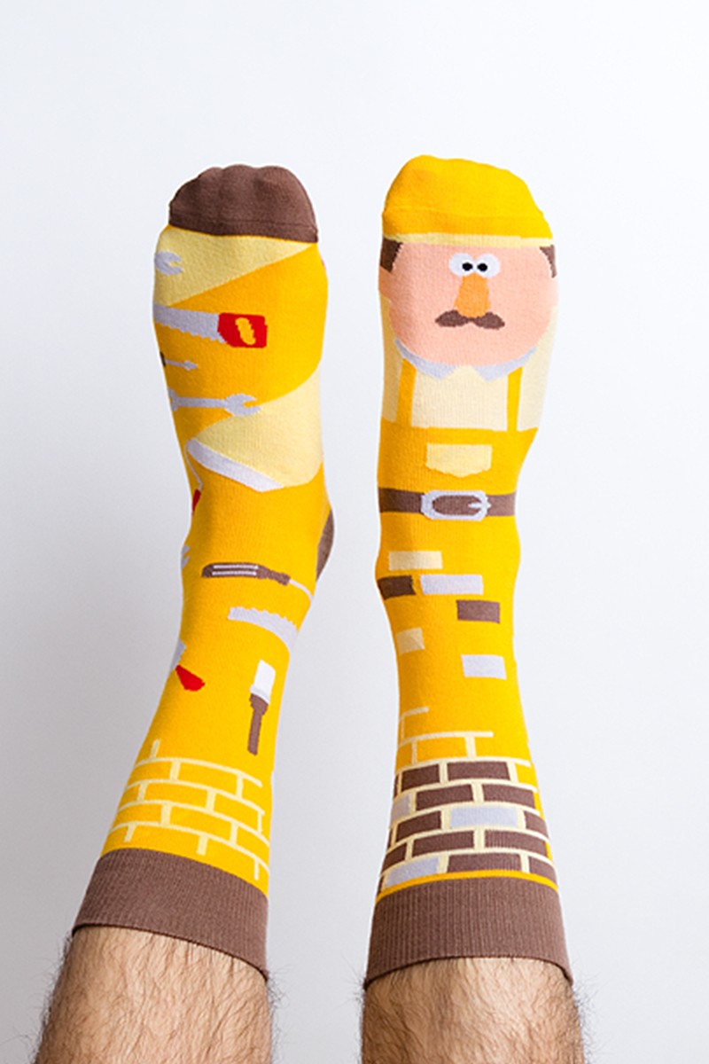Barna-sárga zokni Justin Builder