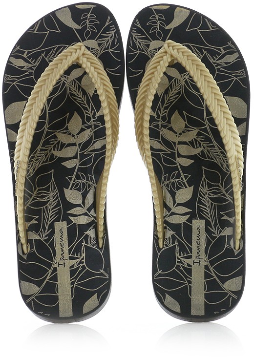 Fekete-arany papucs Nature Print