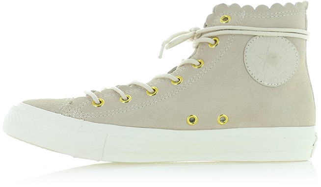 Bézs női magasszárú bőr tornacipő Chuck Taylor All Star-Scallop