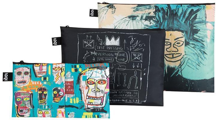 Három részes kozmetikai táska Jean Michel Basquiat - Skull, Crown, Warhol Zip Pockets