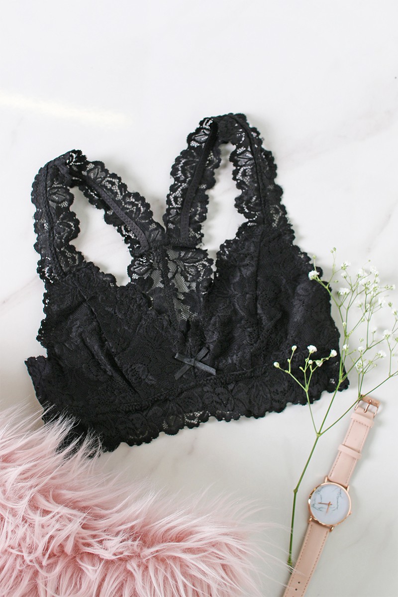 Fekete melltartó Just In Lace Bralette