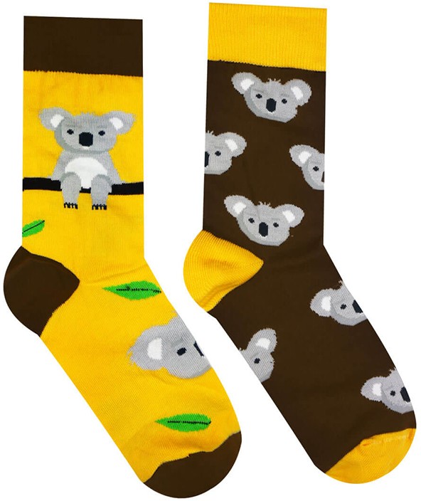 Barna-sárga zokni Koala