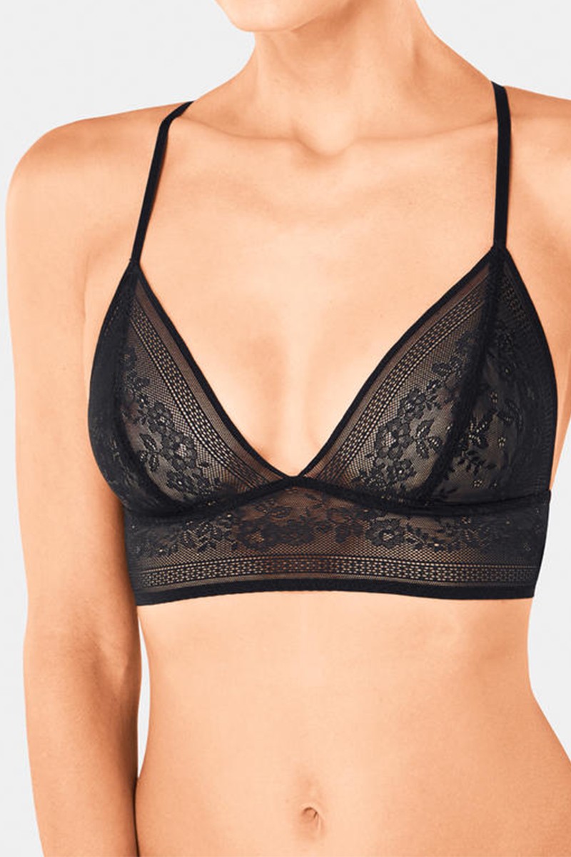 Fekete párnázatlan melltartó Zero Lace Bralette