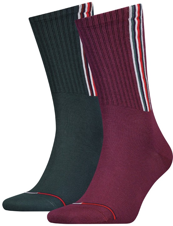 Bordó-zöld zokni Jeans Sock Logo Stripe - 2pack