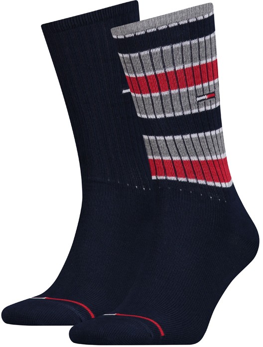 Sötétkék zokni Tommy Jeans Stripe Sock - 2pack