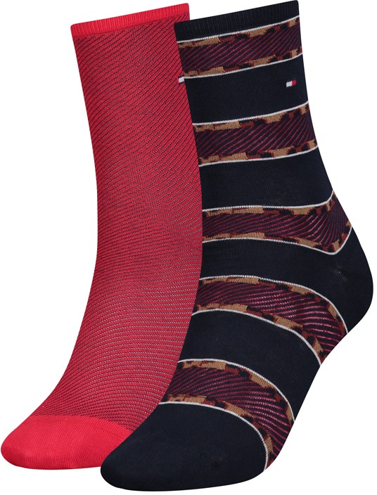Kék-piros zokni Leopard Stripe - 2pack