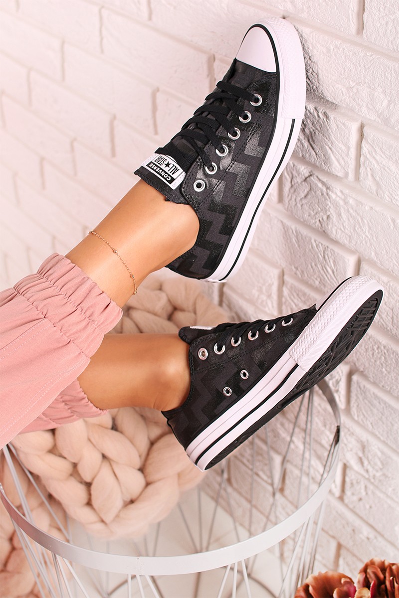 Szürke-fekete alacsony szárú tornacipő Chuck Taylor All Star Glam Dunk