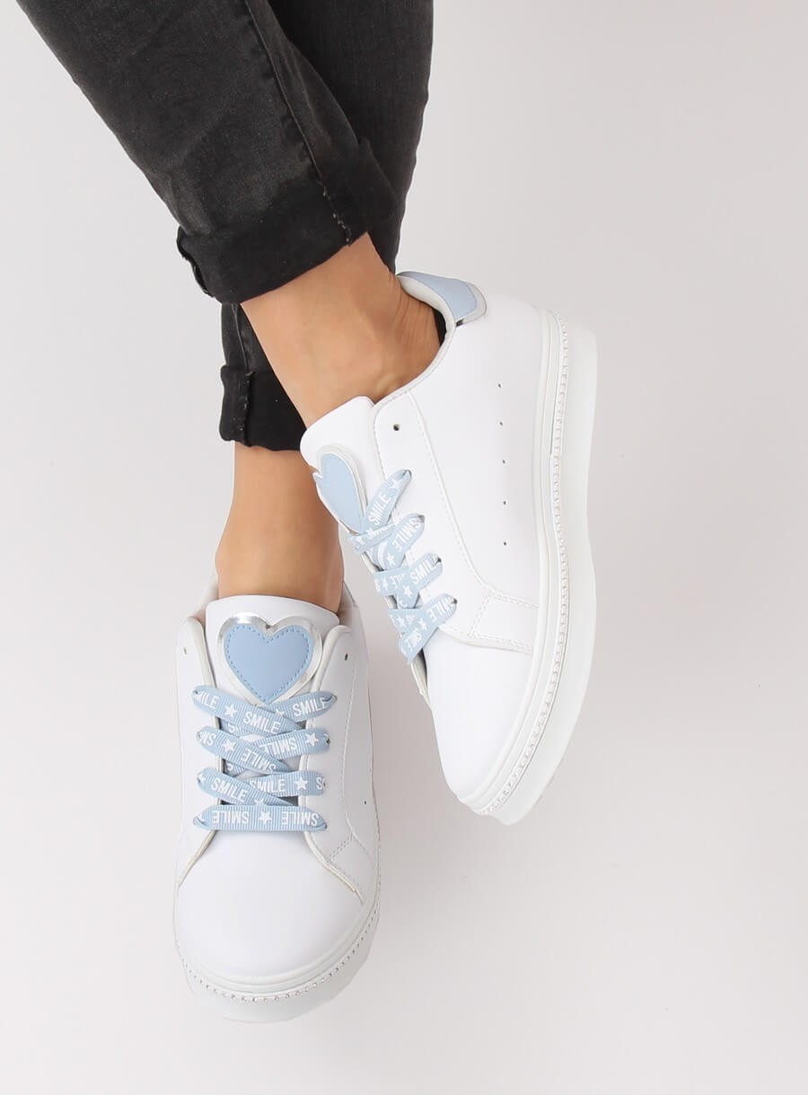 Női műbőr utcai sportos cipő (H99-36), fehér