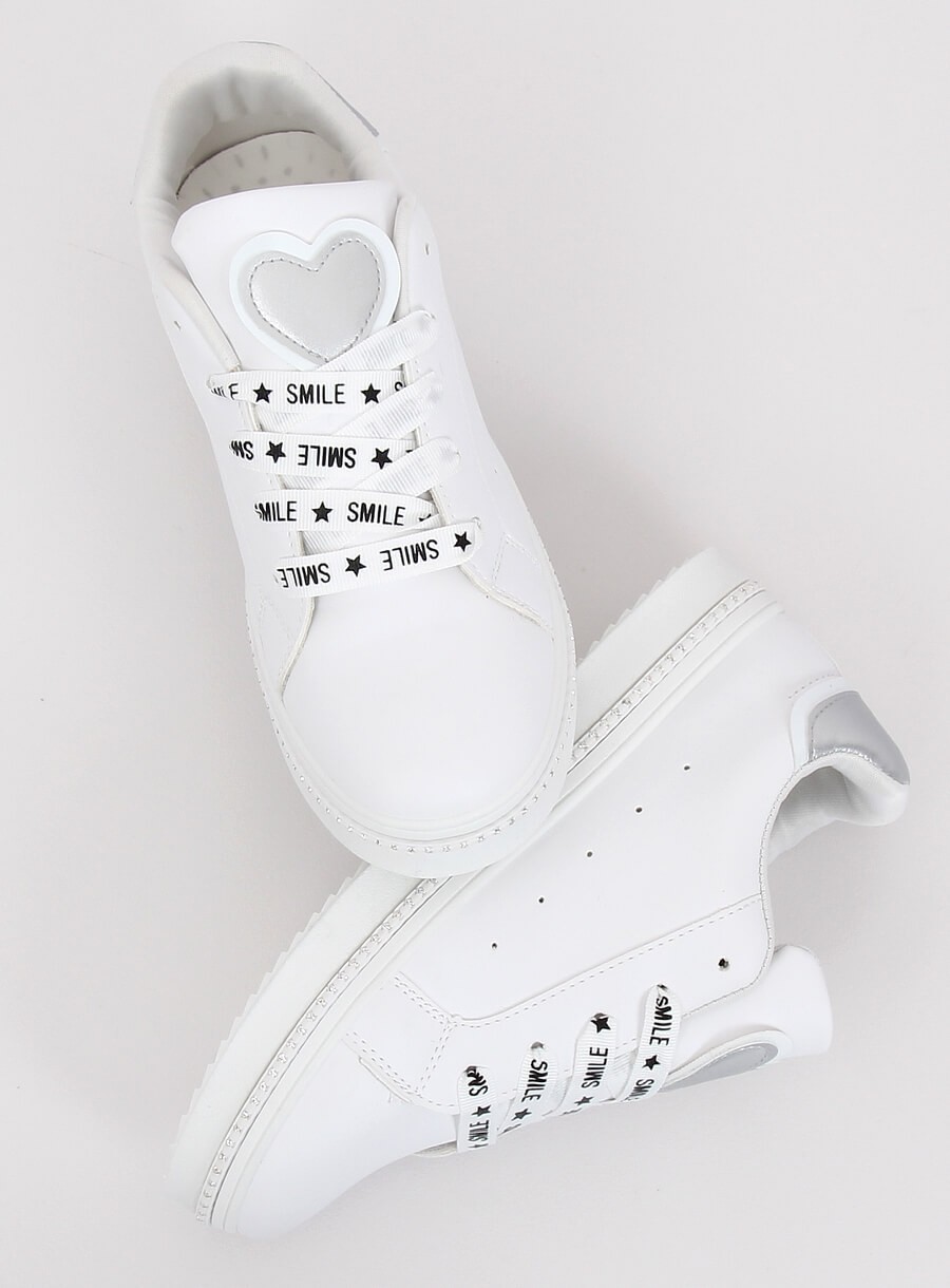 Női műbőr utcai sportos cipő (H99-36), fehér