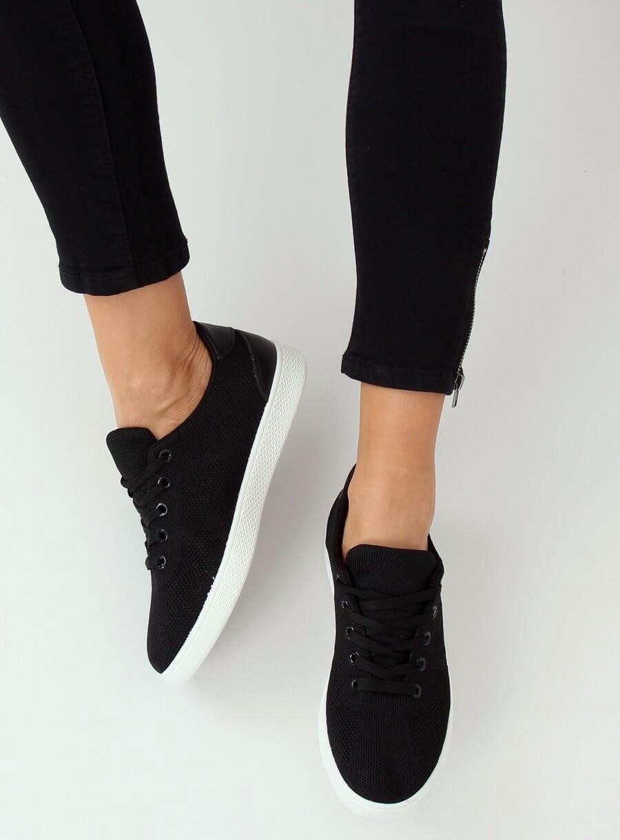 Női műbőr utcai sportos cipő (7062-Y), fekete