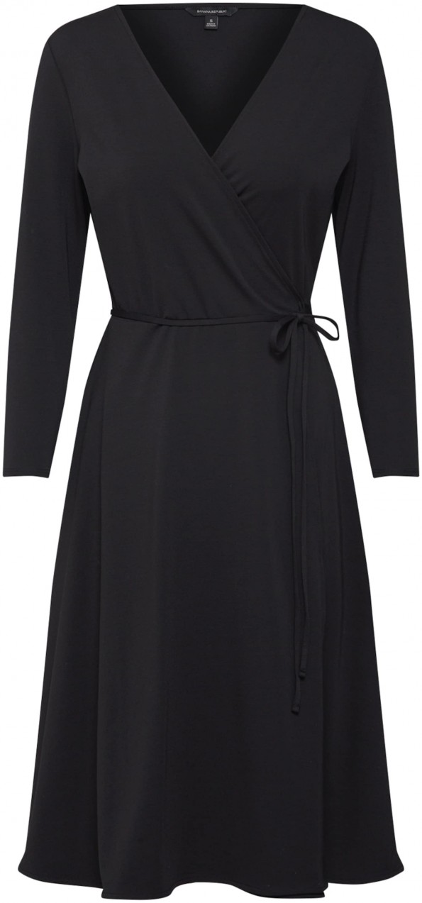 Banana Republic Nyári ruhák 'LS KNIT WRAP DRESS'  fekete