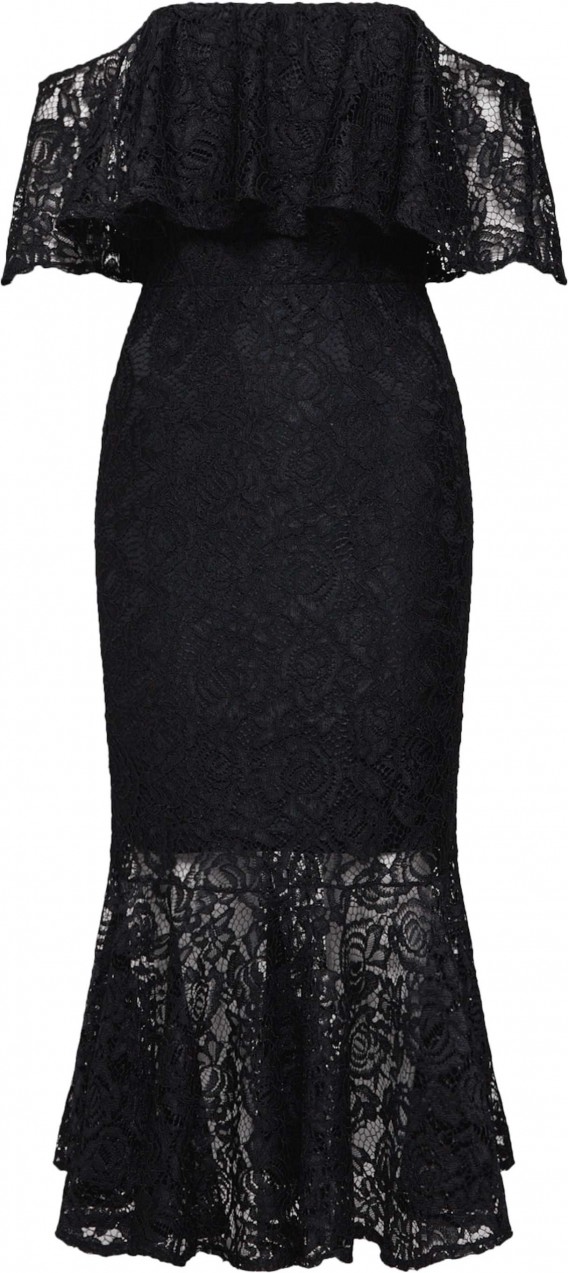 TFNC Koktélruhák 'VINNIE MIDI LACE DRESS'  fekete