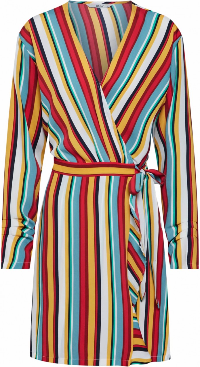 ONLY Ruha 'onlMILLY L/S WRAP DRESS WVN'  sárga / vegyes színek
