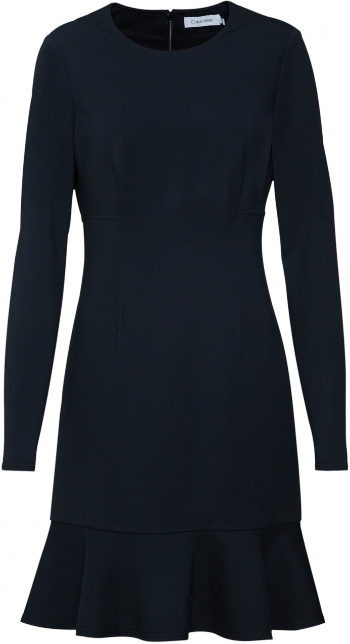 Calvin Klein Ruha 'PUNTO FLARE HEM DRESS 3/ V SLV'  fekete